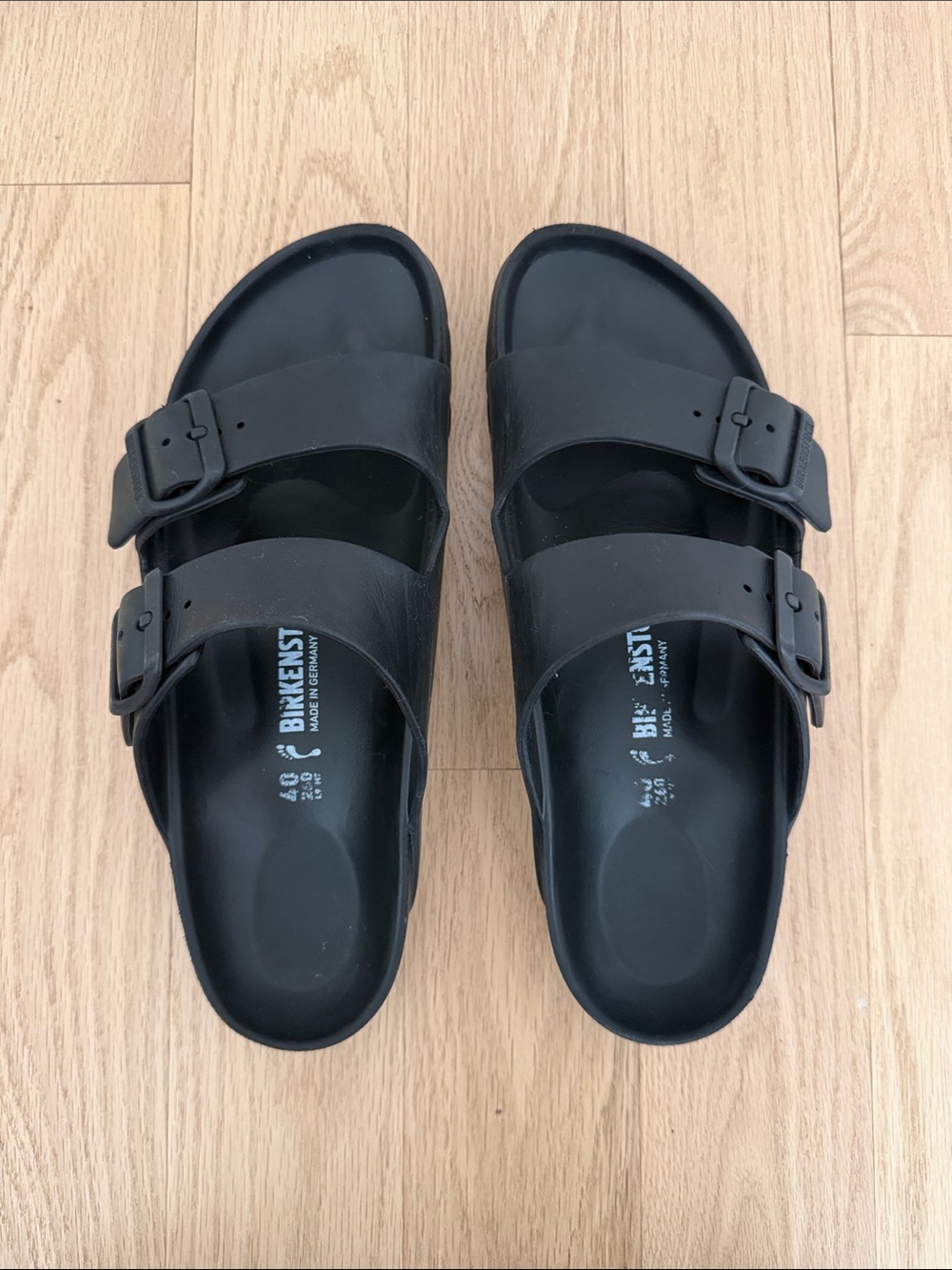 Birkenstock Black Two-Strap EVA Slide Sandals